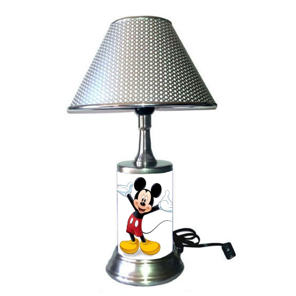 Mickey Mouse lamp with chrome finish shade